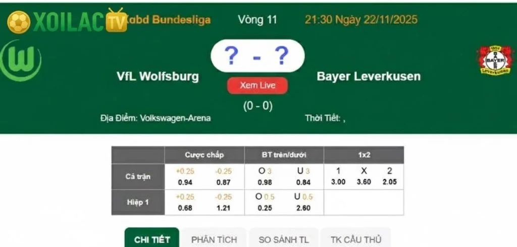 Nhận định Wolfsburg – Bayer Leverkusen vào lúc 21:30 ngày 22/11