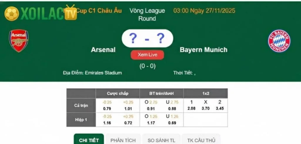 Nhận định Arsenal – Bayern Munich vào lúc 03:00 ngày 27/11 Nhận định Arsenal – Bayern Munich vào lúc 03:00 ngày 27/11