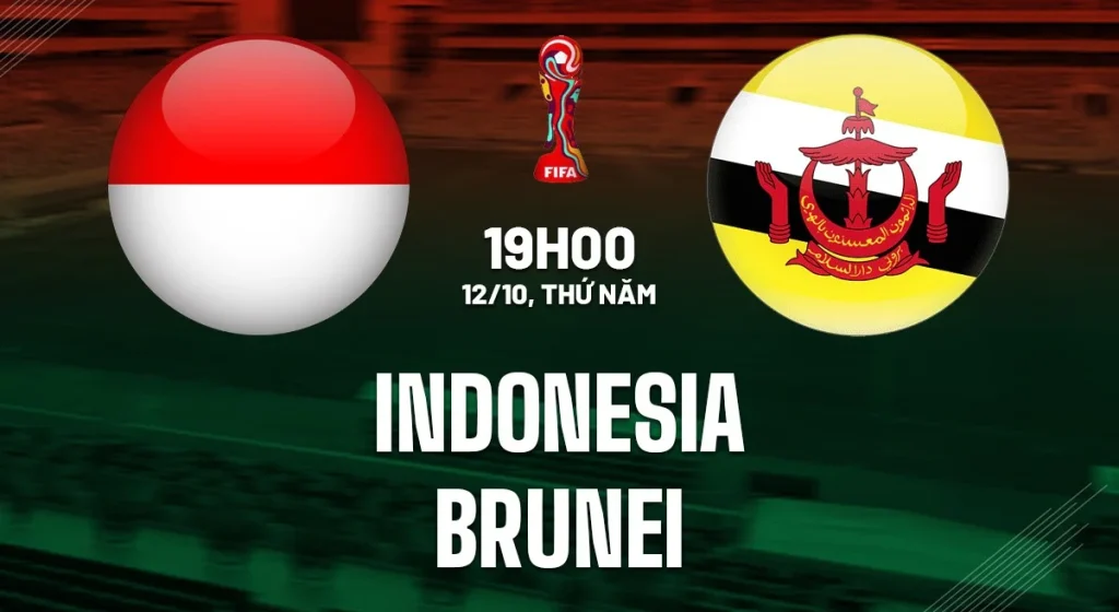 Soi kèo Indonesia vs Brunei 19h00 ngày 12/10