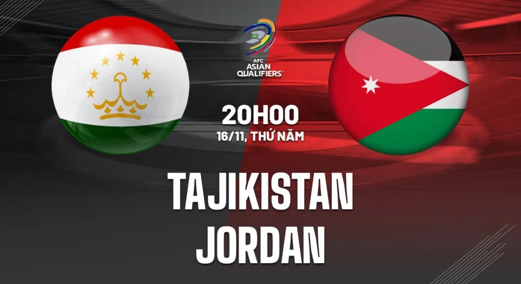 Dự đoán soi kèo Tajikistan vs Jordan 20h00 ngày 16/11