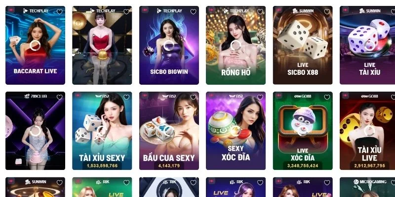 Sảnh Live Casino đa dạng game cược cho bet thủ tham gia Sảnh Live Casino đa dạng game cược cho bet thủ tham gia