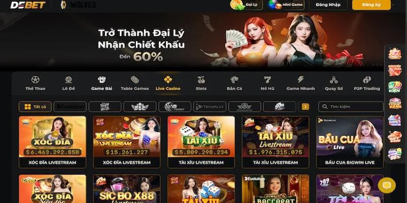 Những sân chơi nổi bật tại nhà cái DEBET