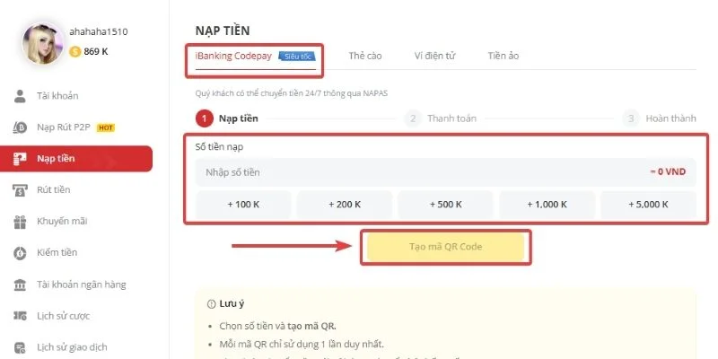 Hướng dẫn bet thủ nạp tiền khi tham gia cá cược hiệu quả