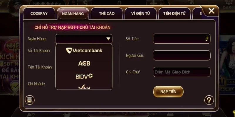 Hướng dẫn bet thủ nạp tiền nhanh chóng hiệu quả tại cổng game