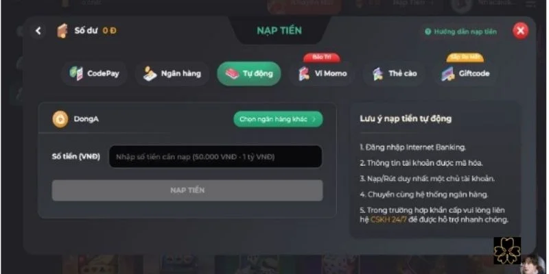Hướng dẫn các bước nạp tiền tại nhà cái cho bet thủ chi tiết